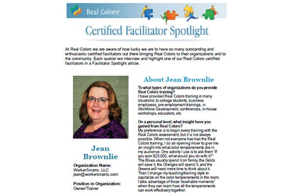 Jean Brownlie’s Feature in Real Colors