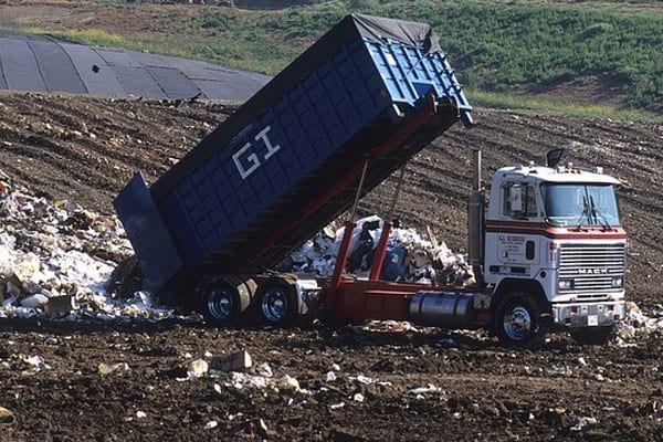 A Dump Truck Unloading